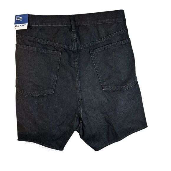 NWT Old Navy Plus Size High Waist Slouchy Straight Black Denim Shorts - Size 26 - Picture 8 of 11